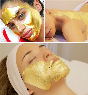کاغذ ورق طلا، محصولات خوبی برای مراقبت از پوست است، پروژه دکوراسیون لوکس.